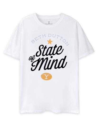 White Yellowstone Beth Dutton State Of Mind T-Shirt