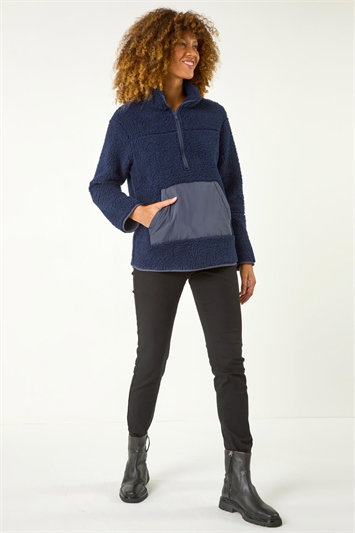 Funnel Neck Half Zip Fleece Jacket 15033454