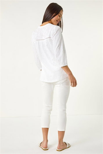 Petite Embroidered Stretch Top 19401494