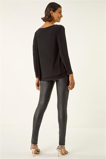 Embellished Double Layer Tunic Top 19460008