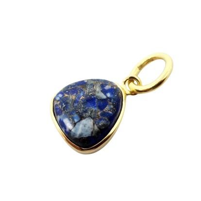 Blue 18Ct Gold Plated Lapis Lazuli Nugget September Birthstone Pendant