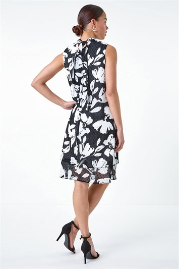 Petite Textured Spot Floral Dress 14568808