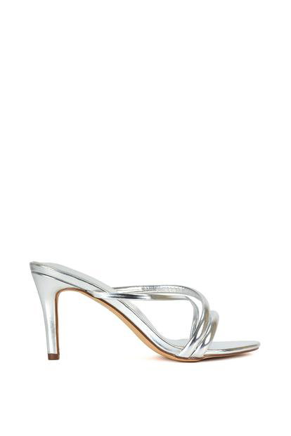 Black 'Angel' Stiletto High Heel Mule Sandals