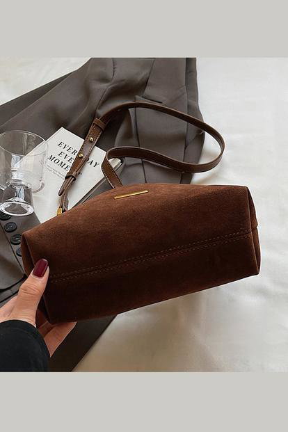 'Livvy' Faux Suede Handbag with Removable Shoulder Strap M000014011