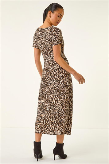 Petite Animal Twist Front Stretch Dress 14897908