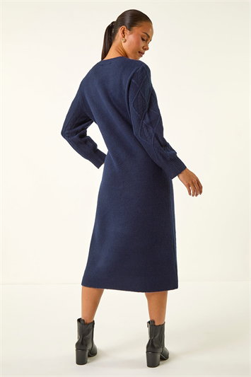 Petite V-Neck Knit Midi Dress 14787060