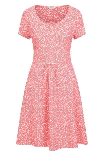 Red Orchid All Over Print Uv Protection Dress