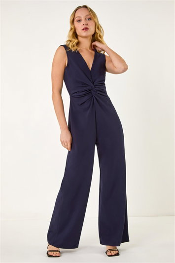 Dusk V-Neck Front Knot Jumpsuit 14724160