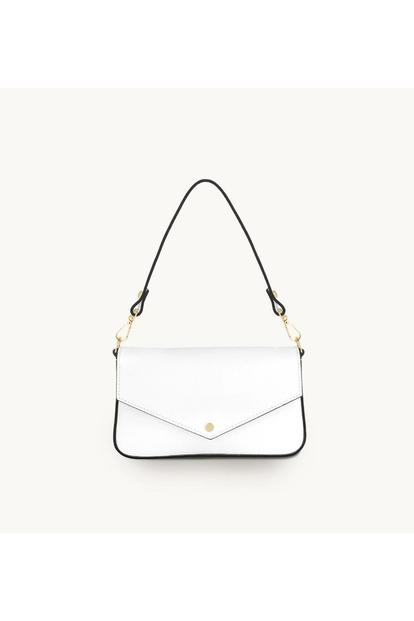 White The Munro White Leather Shoulder Bag