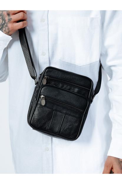 Black Genuine Leather Crossbody Messenger