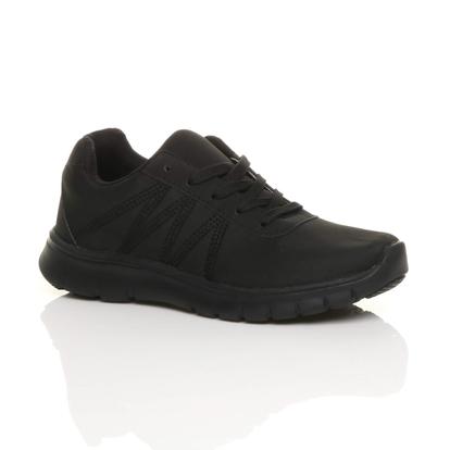 Black Lace Up Memory Foam Trainers