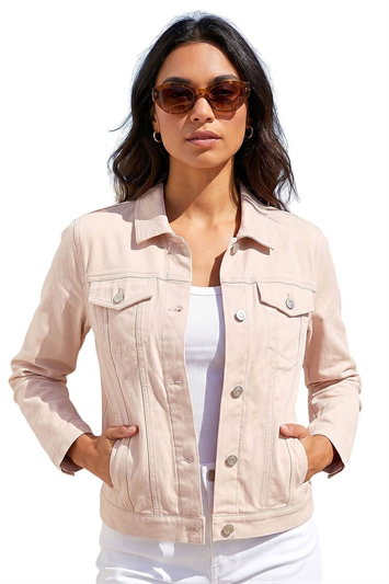 White Stretch Pocket Detail Jacket