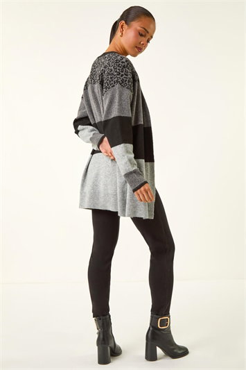 Petite Animal Block Knit Cardigan 16313125