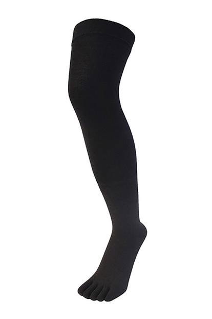 Black Over The Knee Moisture Wicking Toe Socks