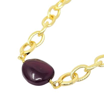 Metallic Garnet January Birthstone Statement Pendant Necklace