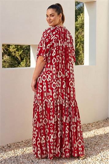 Curve Printed Woven Maxi Dress 14837878