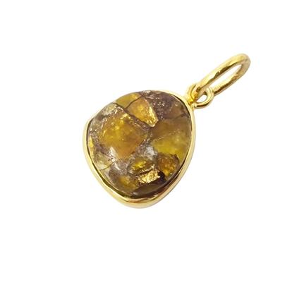 Orange 18Ct Gold Plated Citrine November Birthstone Bezel Pendant