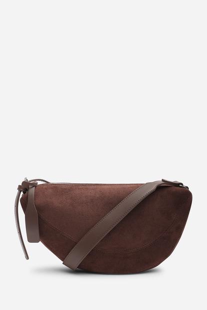 Black 'Cloud' Suede Crossbody Shoulder Bag