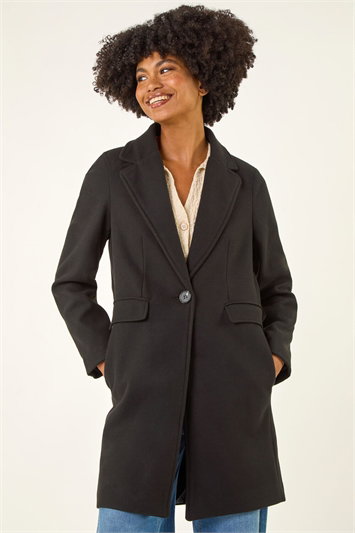 Black Tailored Longline Coat