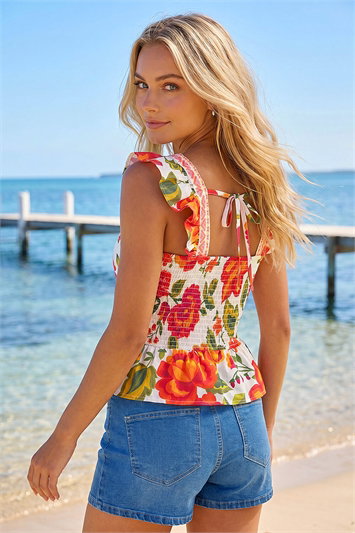Dusk Floral Border Frill Top 20261364