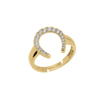 Metallic Sterling Silver Horseshoe Equestrian Ring