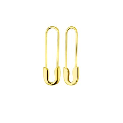 Metallic Sterling Silver Safety Pin Earring