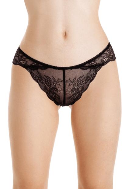 Black 3 Pack Lace Brazilian Briefs