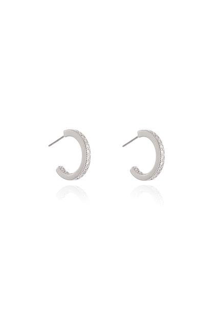 Metallic Cachet London Saga 18Mm Silver Hoop Earrings