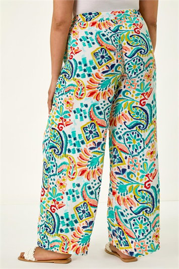 Curve Abstract Print Trousers 18084909