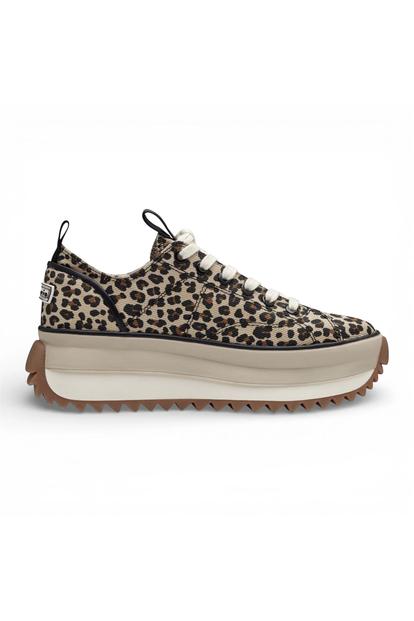 Brown Tamaris Womens Leopard Platform Sneakers