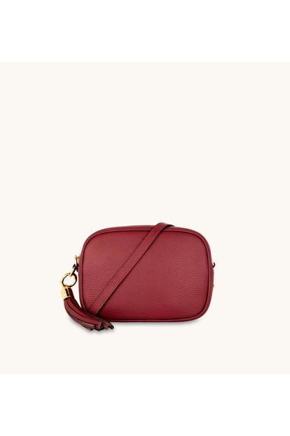Red The Tassel Red Leather Crossbody Bag