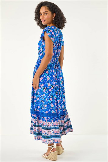 Floral Border Print Midi Dress 14914180