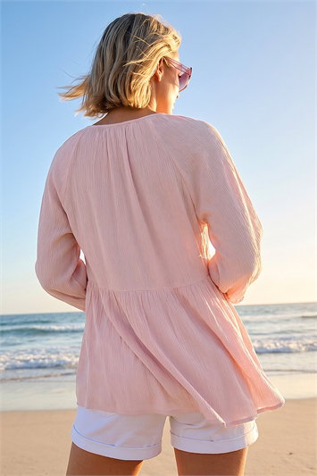 Shirred V-Neck Raglan Top 20194946
