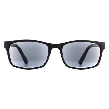 Black Rectangle Black Grey Readers +2.00 Sunglasses