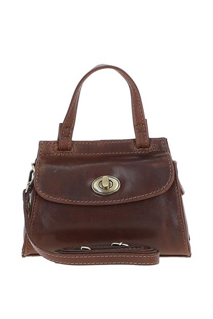 Black Small Real Leather Grab Bag