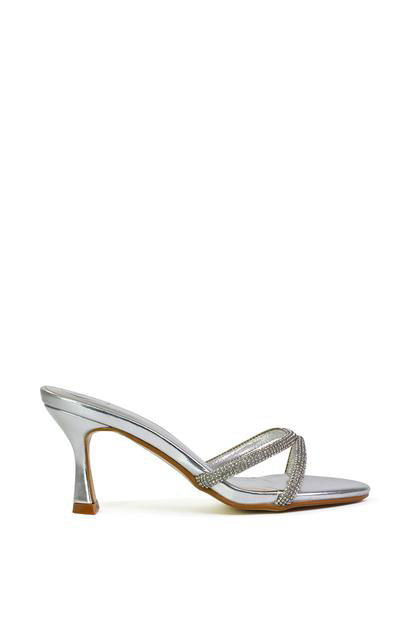 'Abby'  Strappy Diamante Stiletto Heel Sandal Mules M000012111