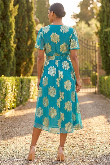 Jacquard Midi Wrap Dress 14719509