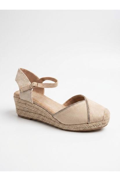Cream Tula Rhinestone Trim Espadrille Wedges