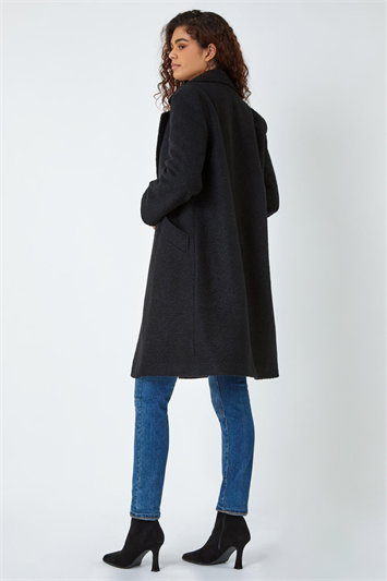 Relaxed Double Breasted Boucle Coat 12022808