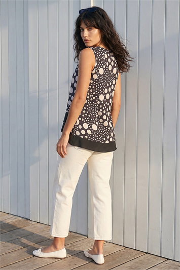 Spotted Print Asymmetric Vest Top 19428808