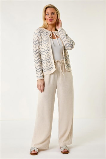 Petite Metallic Wave Knit Cardigan 16179685