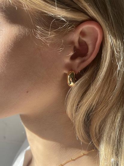 Metallic Chunky Half Hoop Earrings