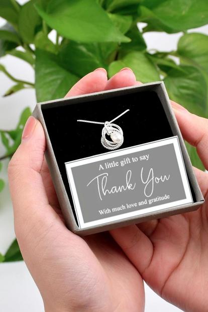 Metallic Thank You Gift Freshwater Pearl Necklace