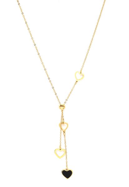 Metallic Diva Mini Heart Dangle Chain Necklace