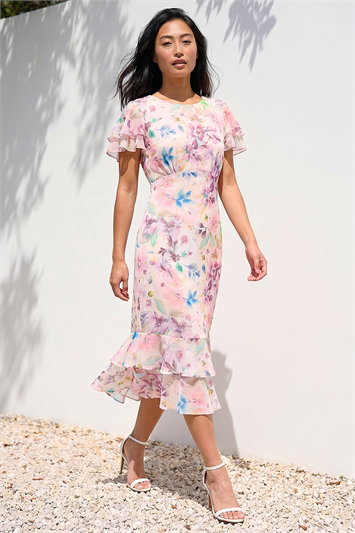 Petite Floral Double Frill Dress 14682872