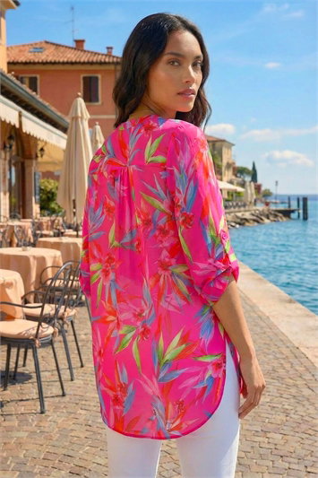 Floral Print Longline Blouse 10126117