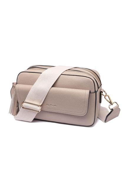 Cream Cross Body Front Pocket Camera Bag