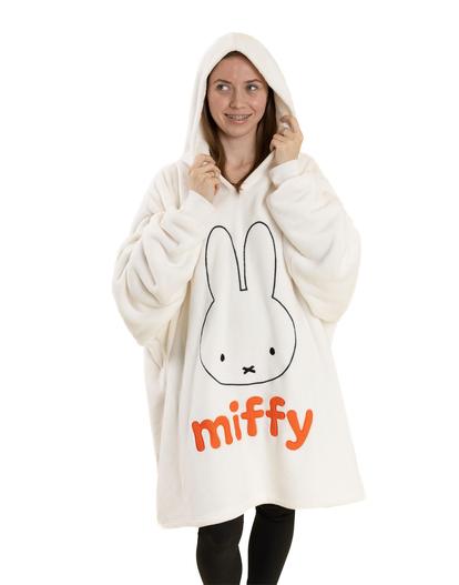 White Miffy Face One Blanket Hoodie