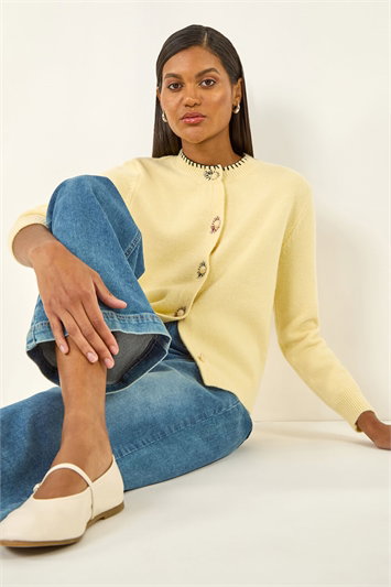 Contrast Stitch Knit Cardigan 16245147
