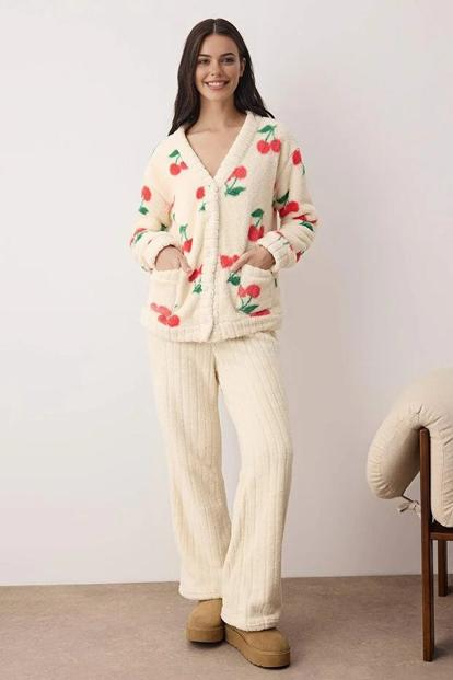 Multi Cherry Print Wellsoft Knit 2 Piece Pyjama Set